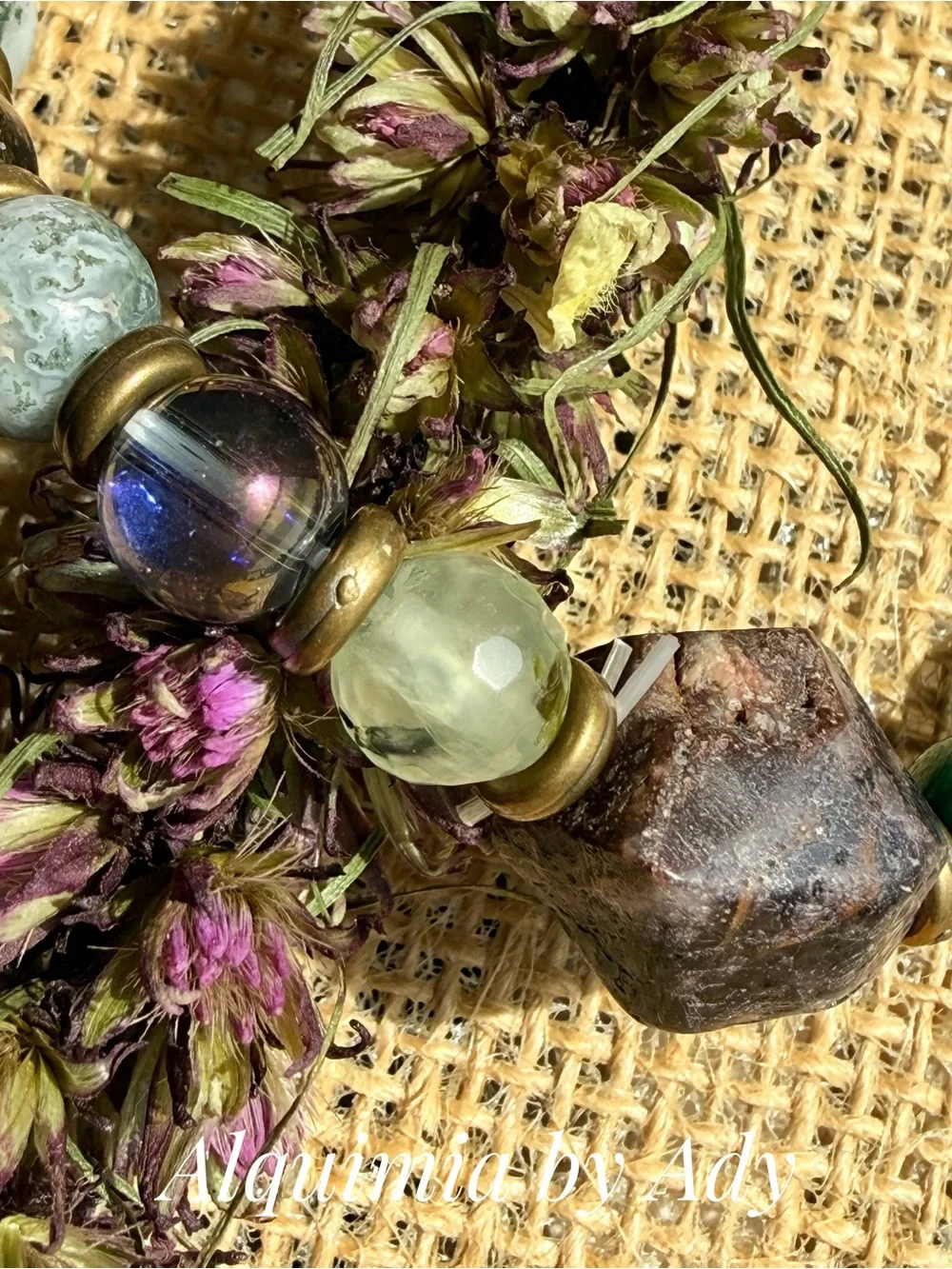 Chunky Multicolor Gemstone & Gold Accent Bracelet SUPER 7 FOCAL